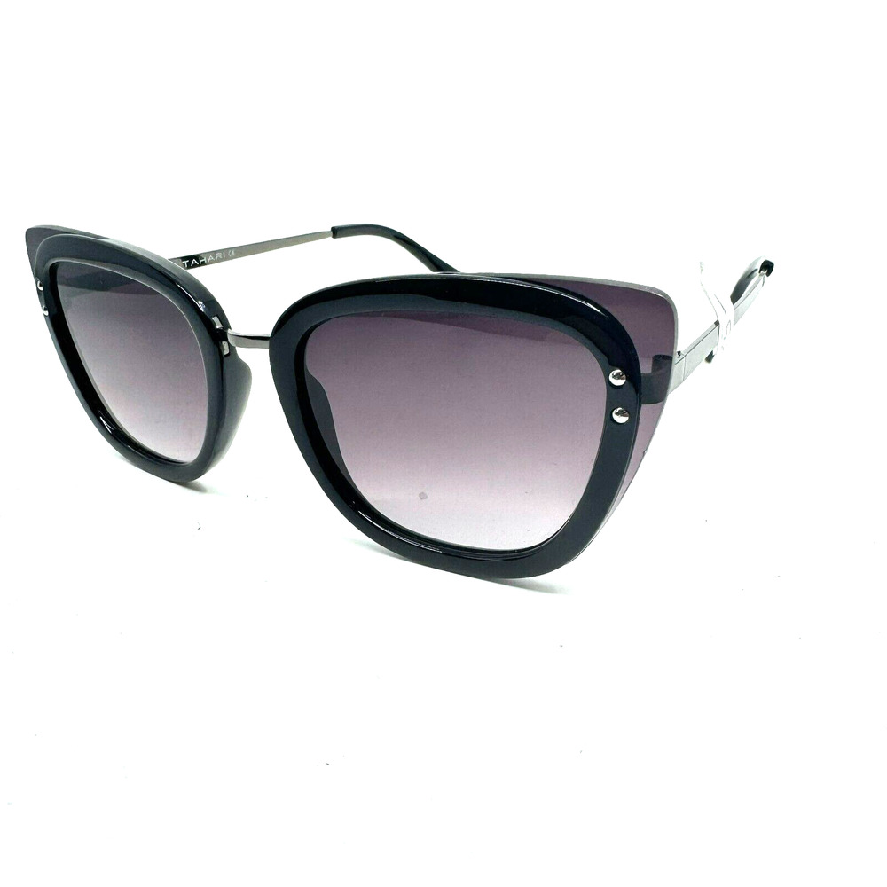 Tahari Oversized Womens Sunglasses WWTH1213 Cat Eye Black H10471‎